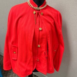 Festive and vintage…Handmade blazer with matching cape. Perfect for the holidays